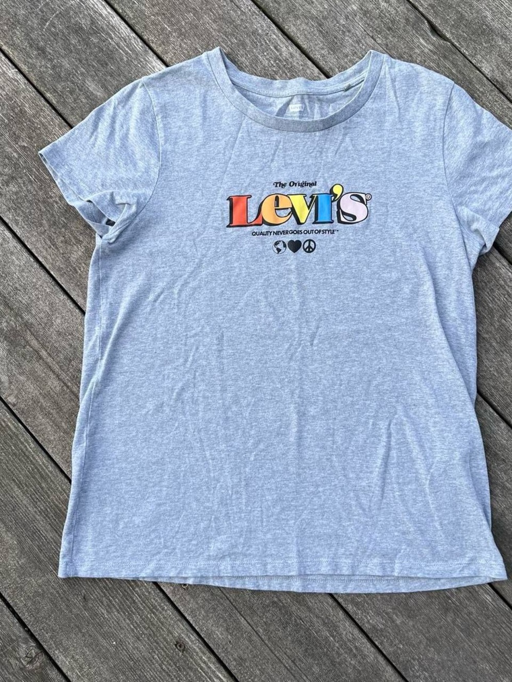 Levi's grey + rainbow Levi’s logo tee